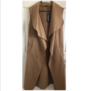 Tan wool coat/vest